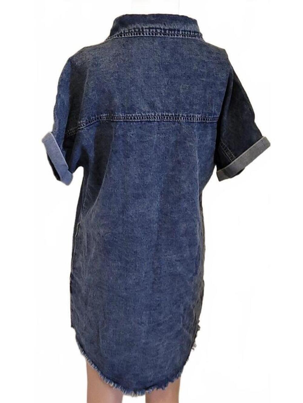 Yewfirm Denim Collection Blue Denim Shirt Women's Jean's Sexy Fashion Dress XS - Picture 2 of 9